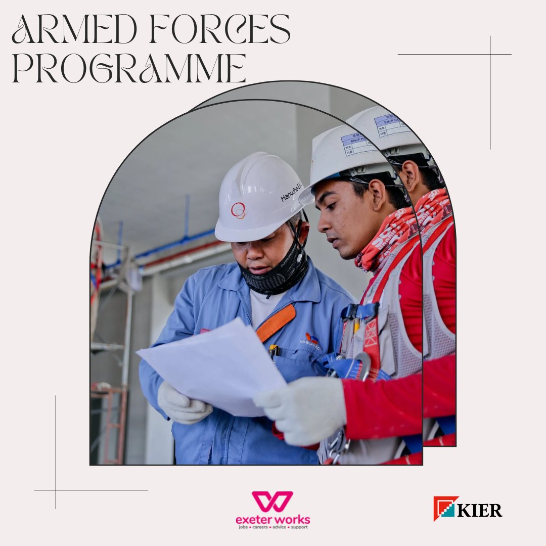 Exeter_Works's tweet photo. Join @kierconstruct's online event to hear how they support armed forces personnel back into the workplace.
📅 Wed 8 Feb
⌚ 3pm-4.40pm
📍 Online
Register for free now 🔗 https://t.co/NLLn9jM8ya
#Kier #ExeterWorks #ArmedForces #Jobs #Career https://t.co/86NGun4B9E