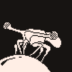 It is a stalk eyed fly.
Time was tight so 1-bit again. Not that I'm complaining.

<a href="/Pixel_Dailies/">Pixel Dailies</a>

#pixelart #ドット絵 #pixel_dailies #eyes