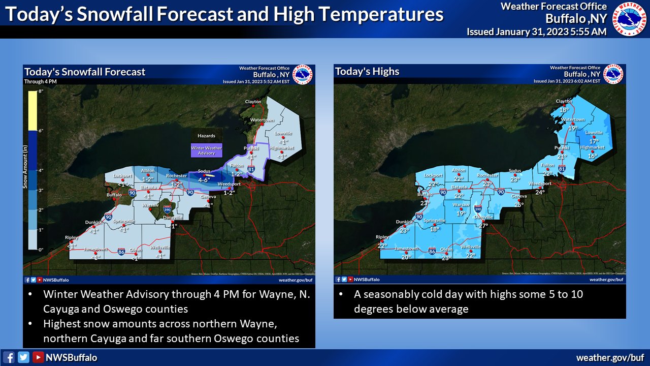 LATEST: Winter Weather Advisory continues due to lake effect snow