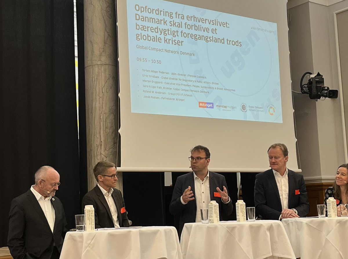 tildehellis's tweet image. #verdensmålsugen skudt i gang 👏@novozymes opfordrer #dkpol til at handle og sætte tempo på godkendelsestider for #biosolutions. Regulering skal understøtte, at grønne løsninger kommer hurtigere på markedet, ellers mister vi dansk førerposition