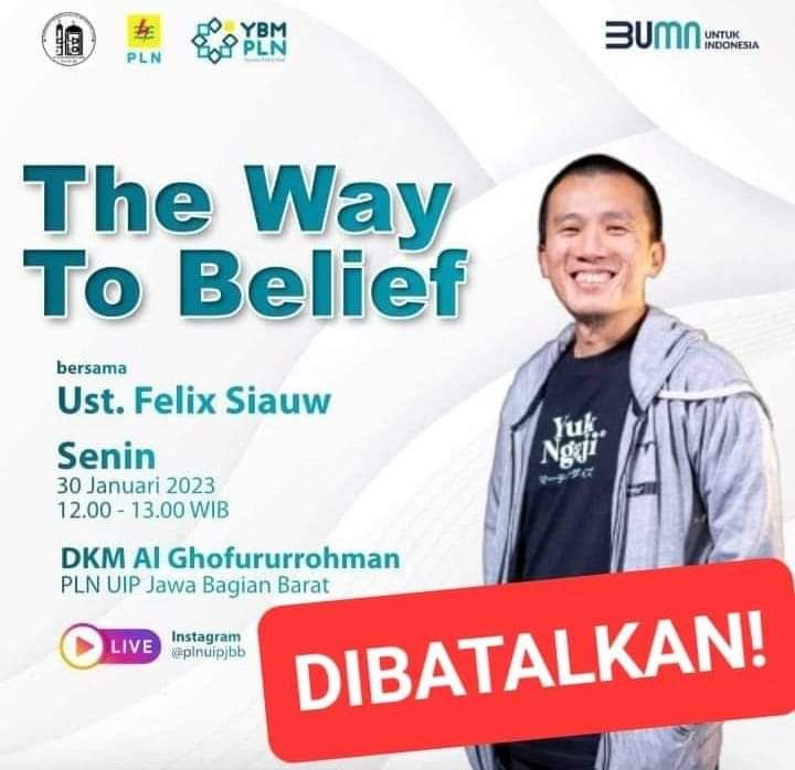 Tita83079013's tweet photo. Ceramah Felix Siauw di PLN Dibatalkan, Yang Mengundang Juga Kena Sanksi 

Felix Siauw adalah tokoh Hizbut Tahrir yg pro Khilafah https://t.co/qCC6skHbUX