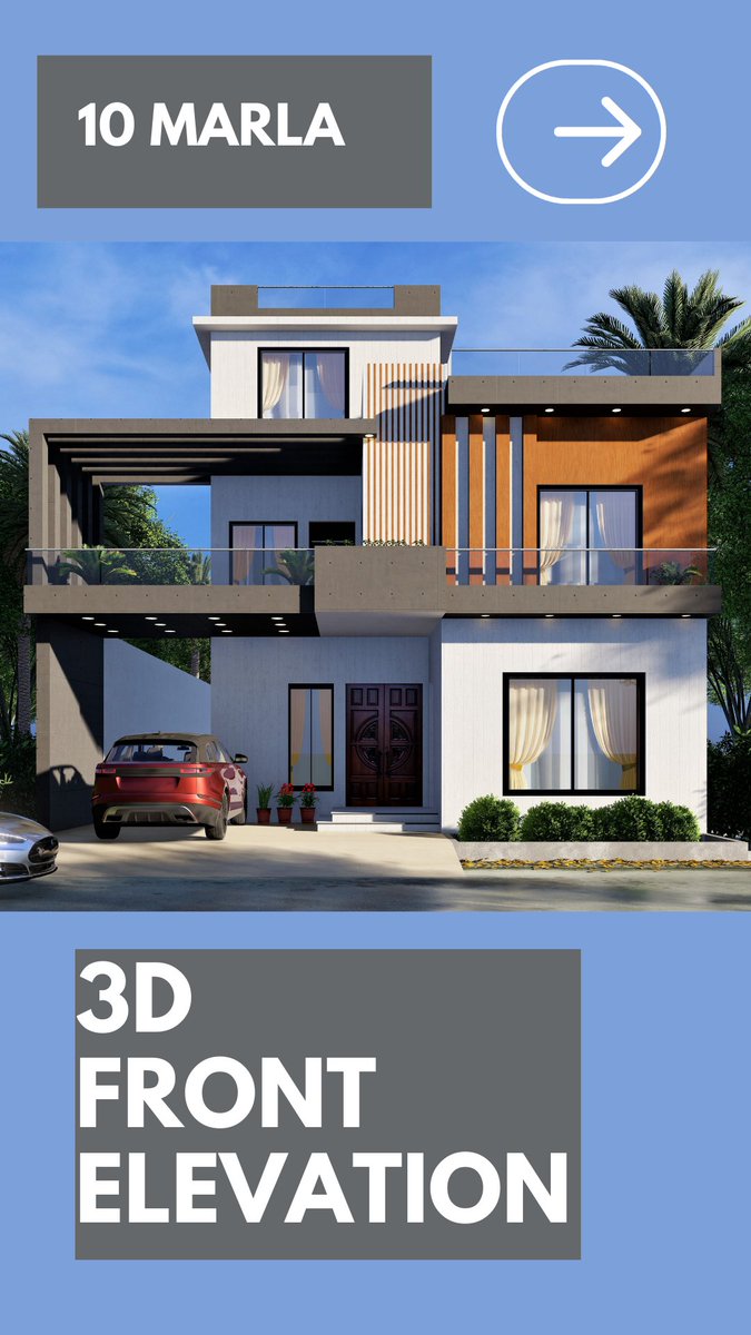 F_Architectss's tweet image. " 10 Marla 3d  Beautiful House , 3d Front Elevation Design "
Project Scope =  3d Exterior visualization / 3d Elevation designing
Area = 10 Marla
WhatsApp +923102319369
Choose "F Architects" Because we give you 100% satisfaction