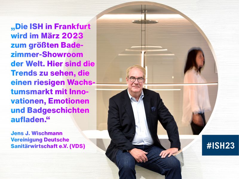 „Die #ISH in Frankfurt wird im März 2023 zum größten #Badezimmer-Showroom der Welt“, freut sich VDS-Geschäftsführer Jens Wischmann auf die Weltleitmesse für Wasser, Wärme, Luft, die vom 13. bis 17. März 2023 in Frankfurt/Main stattfindet. https://t.co/SnYNuB1Cko
#ISH23 https://t.co/g0fZ9GJwo9