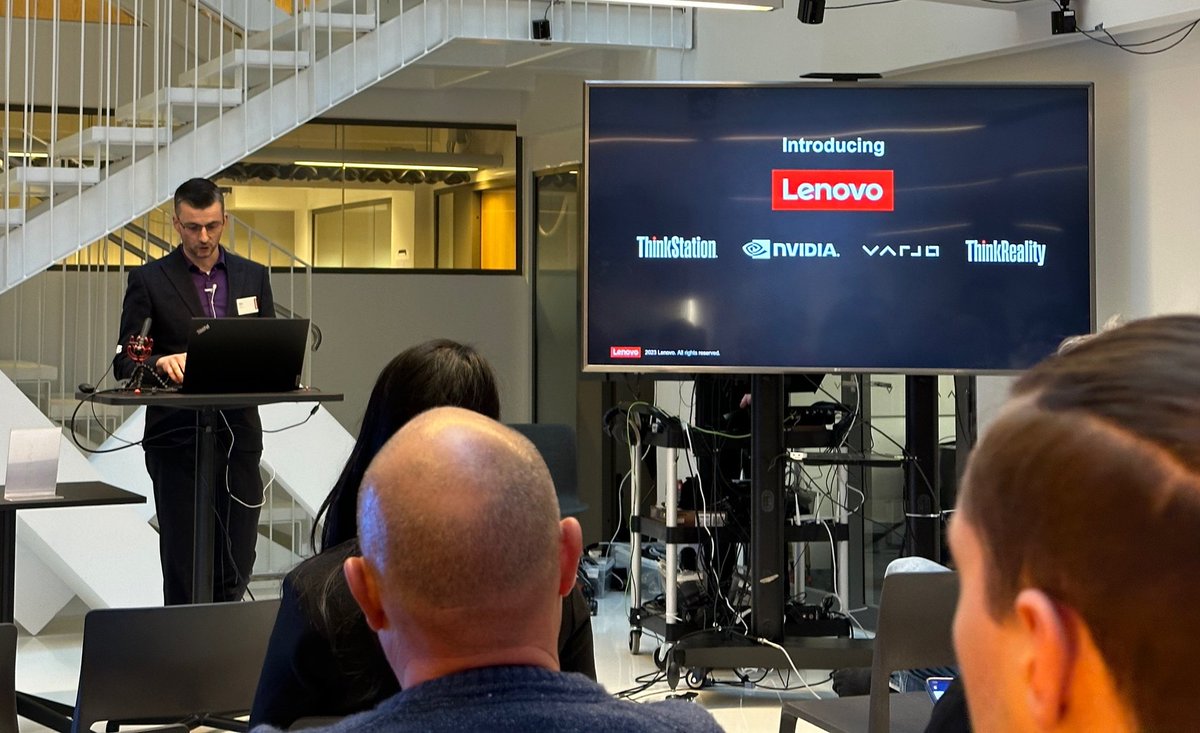 MrWorkstationUK's tweet photo. It was an honor to be invited to speak and represent @thinkstations at this year's @varjodotcom global reseller summit in Helsinki, sharing best practices in #ProXR engagement, selling and networking with like minded resellers from across the globe. #ResolutionRevolution https://t.co/yIaR0NH7jA