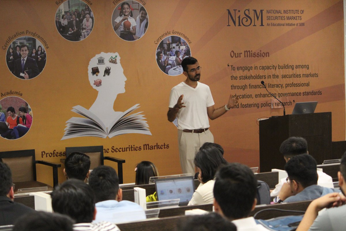 NISM_Official's tweet photo. Glimpses from interaction session with Mr. Pranjal Kamra, CEO- Finology Ventures Pvt. Ltd. &amp; NISM Alumni, PGPSM (2016-17). The topic of the session was - Qualitative Analysis and Decoding Intrinsic Value.

#nism #securitiesmarket #alumni #alumniinteractions #finology https://t.co/jXg3PgVR18
