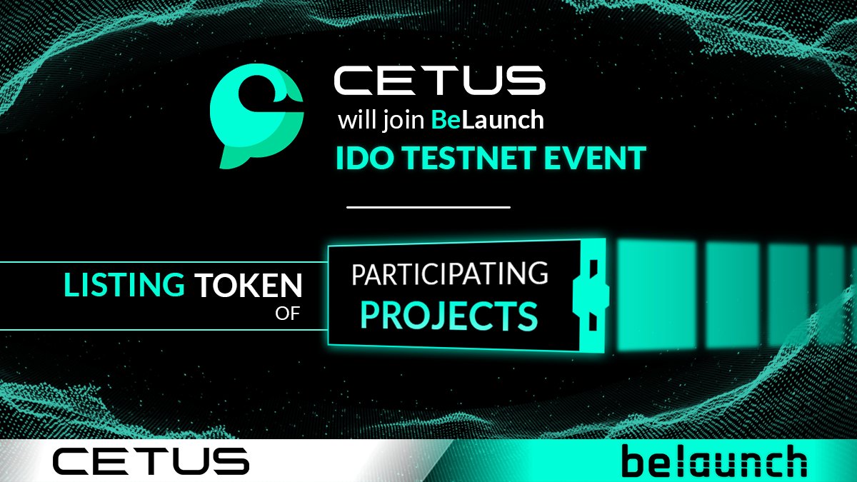 BeLaunch_'s tweet photo. @CetusProtocol will join #BeLaunch IDO TESTNET EVENT 👀

We are happy to announce that Cetus will participate in the BeLaunch IDO #Testnet  event as a place for projects to list tokens after the projects' IDOs end.

Participants can claim tokens and trade on @CetusProtocol https://t.co/BR0f3g4FQc