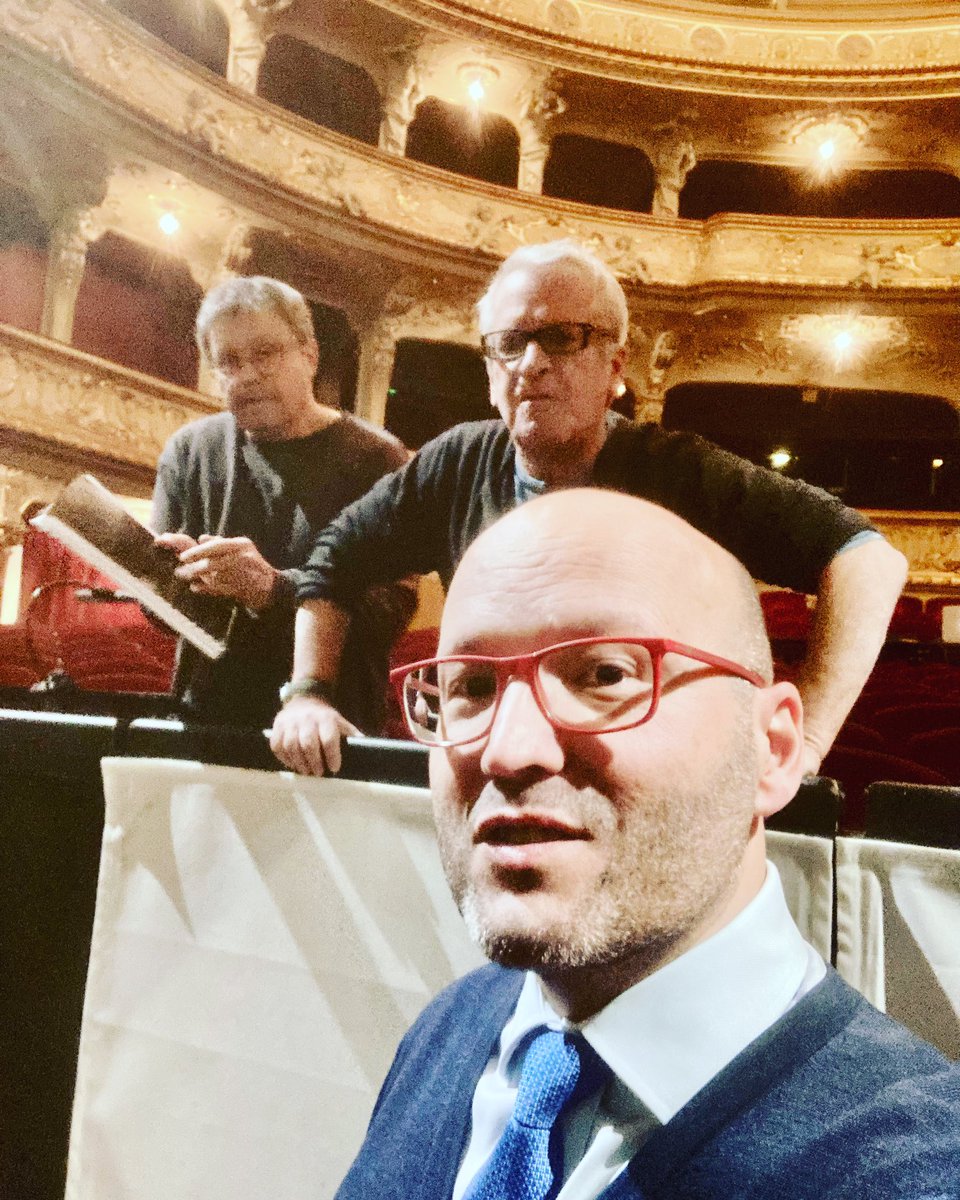 EnriqueMazzola's tweet photo. Back at work! Today last #stageandorchestra, tomorrow #predress and aftertomorrow #dressrehearsal of #robertodevereux. Good schedule for the week, isnโt it? ๐คโญ๏ธ๐๐ผ
here with #operadirector #DavidAlden and #chorusmaster #JankoKastelic
.
@PSMusicBerlin @operzuerich #belcanto https://t.co/jnPP0gc0yc