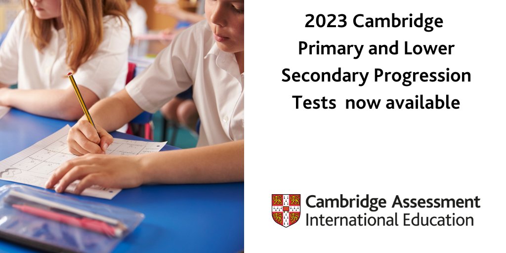 CambridgeInt's tweet photo. The new 2023 Cambridge Progression Tests are ready to download from the primary and lower secondary support sites.

Marked by teachers in your school, you can use them for Stages 3 through to 9 inclusive in English as a First or Second Language, Mathematics and Science. https://t.co/XR39cituEJ