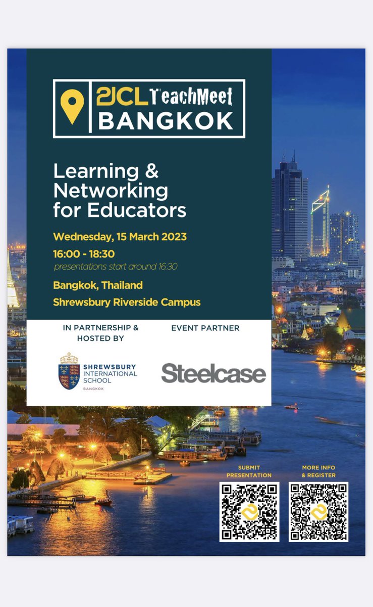 Another great event on site <a href="/SHBriverside/">Shrewsbury Riverside</a> with <a href="/21cli/">21st Century Learning</a> We do love a #teachmeet in #BKK, plus it’s free #cpd 👍🏼 #weareshrewsbury #teachlearnlead