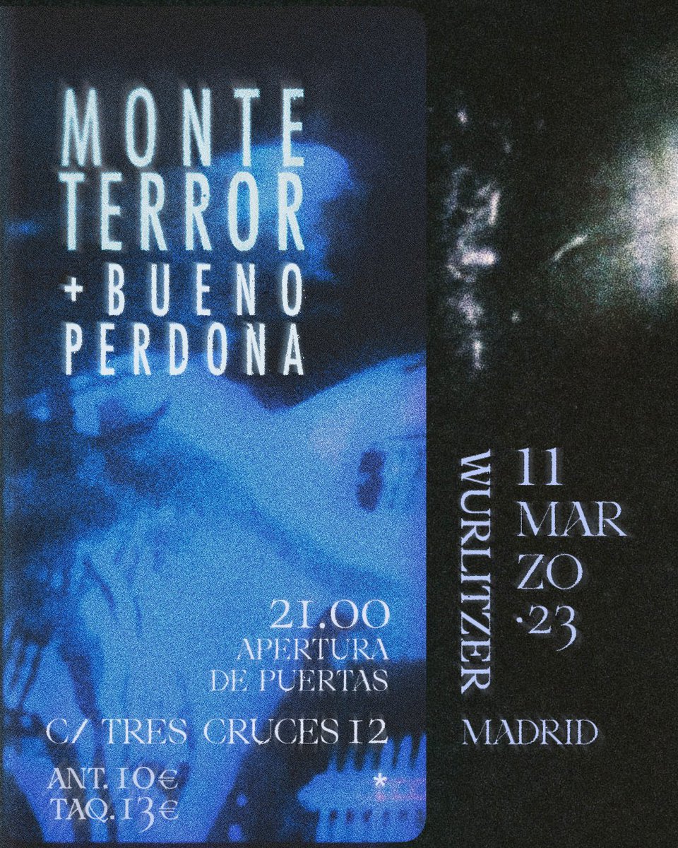 🚨 Madrid!!! tocamos el 11 de marzo con <a href="/MonteTerror/">Monte Terror</a> en la <a href="/wurlitzerballro/">Wurlitzer Ballroom</a> 🎟️entradas en entradium.com/events/monte-t… #madrid #conciertos #agenda