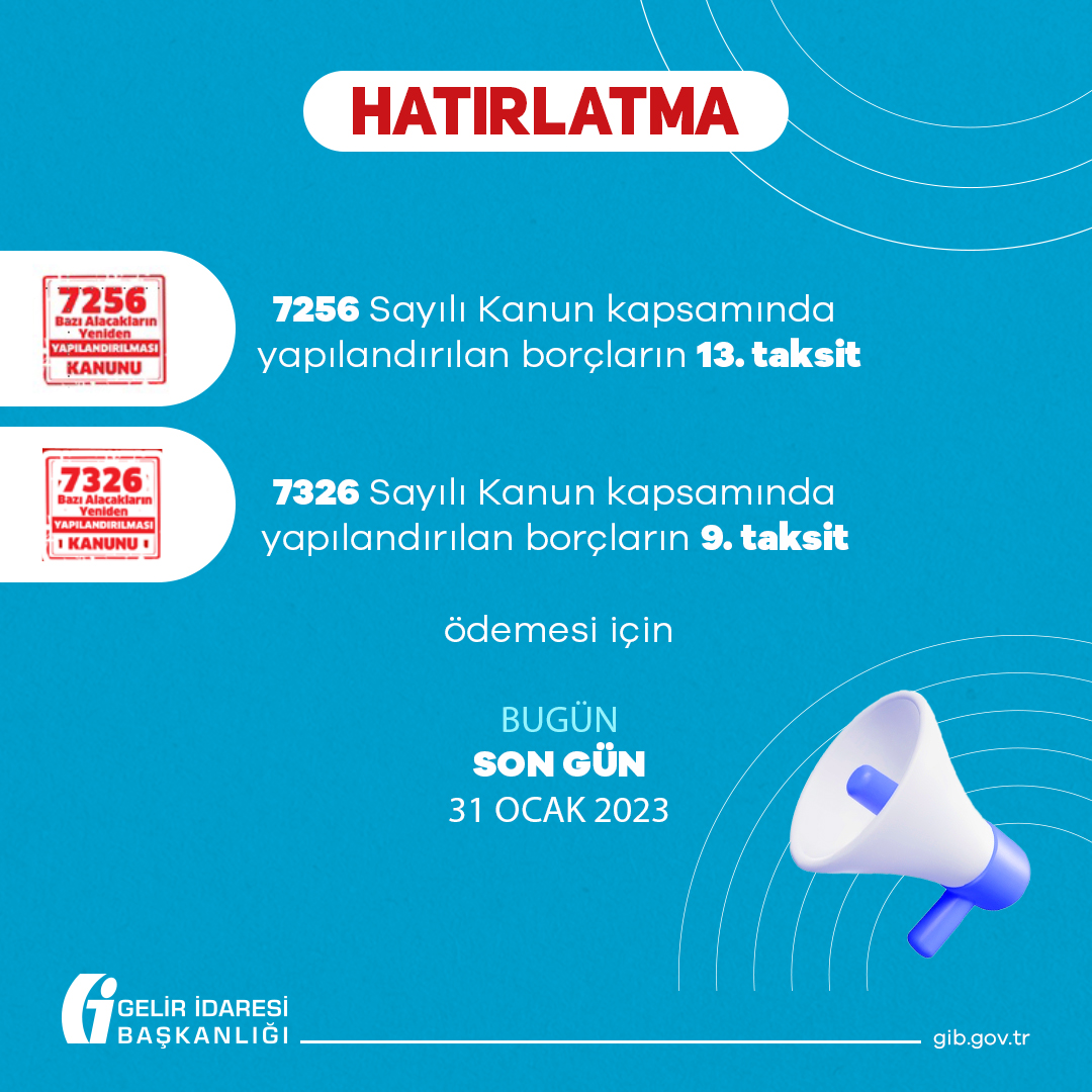 gibsosyalmedya's tweet photo. #Hatırlatma 📌 #7256SayılıYapılandırmaKanunu #7326SayılıYapılandırmaKanunu

#GİB #VergiGeleceğimizdir 

https://t.co/WWEptUFryo https://t.co/uXXq7JdJFR