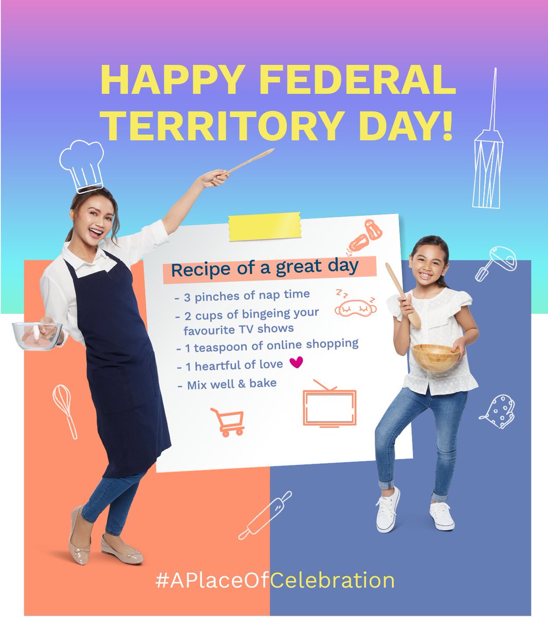 merdeka_118's tweet photo. In conjunction with Federal Territory Day, here’s a recipe to all KL-ites on how to make the best out of today’s rest day! Happy City Day! 👩‍🍳

#HariWilayahPersekutuan #LifeAtMerdeka118 #Merdeka118 #APlaceOfCelebration #Merdeka118Tower #Merdeka118Precinct #KualaLumpur #Malaysia https://t.co/U2rAw0uxFG