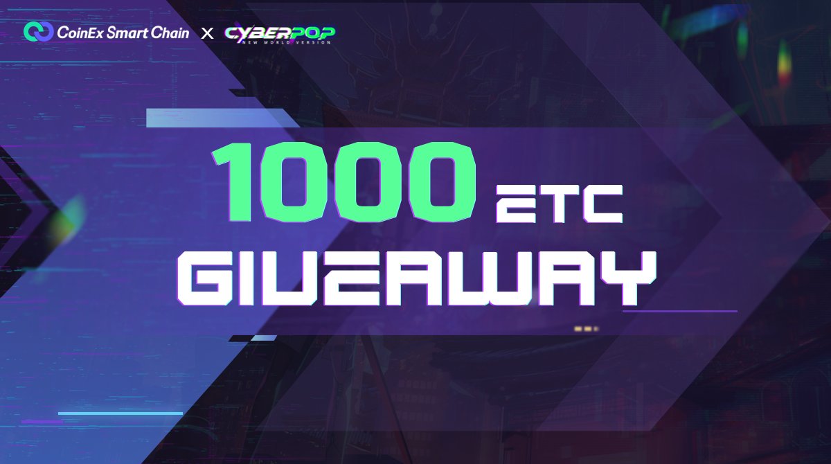 Cyberpop Metaverse (@cyberpopnw) on Twitter photo Cyberpop, the first AAA blockchain game on <a href="/CoinEx_CSC/">CoinEx Smart Chain</a>, is giving 1000 CET to our supporters🚀.
1. Follow <a href="/cyberpopnw/">Cyberpop Metaverse</a>.
2. Follow <a href="/CoinEx_CSC/">CoinEx Smart Chain</a>.
3. Leave your wallet address👇. Cyberpop, the first AAA blockchain game on <a href="/CoinEx_CSC/">CoinEx Smart Chain</a>, is giving 1000 CET to our supporters🚀.
1. Follow <a href="/cyberpopnw/">Cyberpop Metaverse</a>.
2. Follow <a href="/CoinEx_CSC/">CoinEx Smart Chain</a>.
3. Leave your wallet address👇.