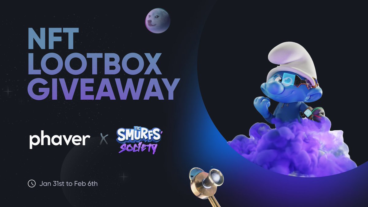 SocialDAO.ai (@ai_socialdao) on Twitter photo 🚀 Lootbox NFT giveaway - <a href="/SmurfsSociety/">The Smurfs' Society</a>
Enter👇
1. Go to Phaver and share a Smurf item you have or you think it is exciting + your wallet address under the premium topic: “Smurfs Society” ⭐️
2. 200 winners
3. Winners will be chosen by the team
📅 Dates: Jan 31st to Feb 6th 🚀 Lootbox NFT giveaway - <a href="/SmurfsSociety/">The Smurfs' Society</a>
Enter👇
1. Go to Phaver and share a Smurf item you have or you think it is exciting + your wallet address under the premium topic: “Smurfs Society” ⭐️
2. 200 winners
3. Winners will be chosen by the team
📅 Dates: Jan 31st to Feb 6th
