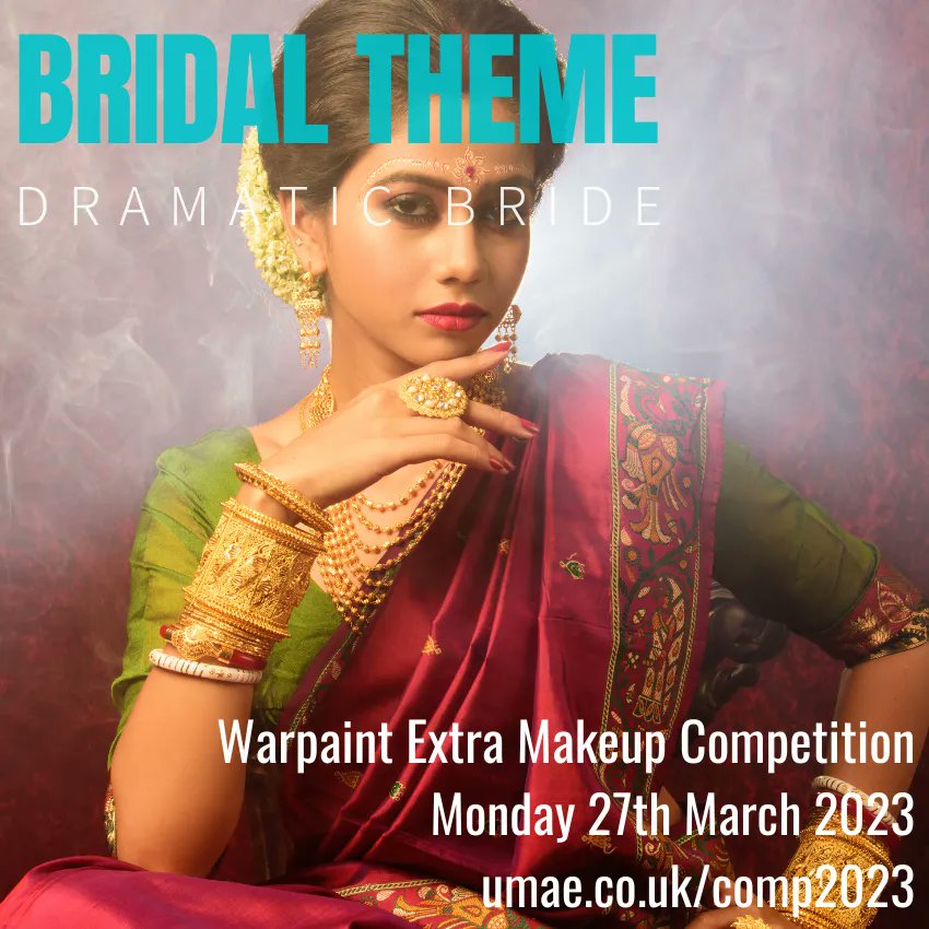 Warpaint_Mag's tweet photo. Our next #makeupcompetition takes place at @umaexpo Liverpool 27th March.
For the Bridal category you are tasked to design a dramatic look for a bride from anywhere in the world.
Details and registration at https://t.co/pum6r48zmh.
#warpaint_mag #warpaintextra https://t.co/b68eknhquI