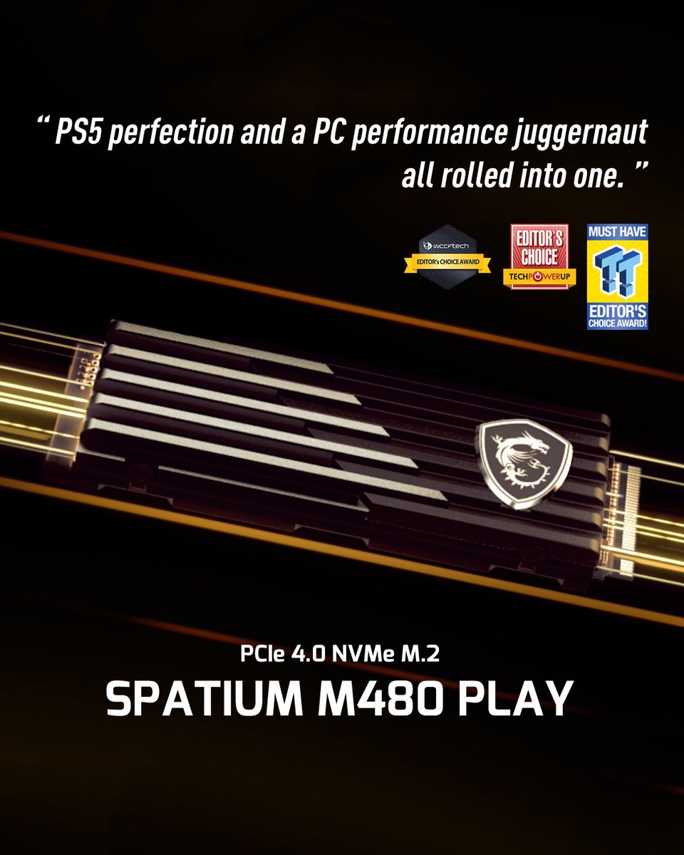 MSInordic's tweet image. Who says that SPATIUM M480 PLAY is only for upgrading your console?! It would also work perfectly for your PC!!! 🤩

#MSIssd #SPATIUM #M480Play