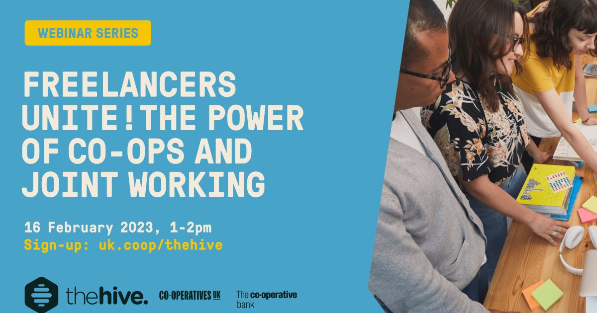 CooperativesUK's tweet image. 📰 👋 Good news: FREELANCE doesn’t have to mean insecure working! Freelancers who form #coops can share knowledge and gain access to more opportunities. Hear from @code_operative @opendatacoop and @FeltNowt at this FREE webinar on Thursday 16 Feb: bit.ly/3vTtYeF 👍😊