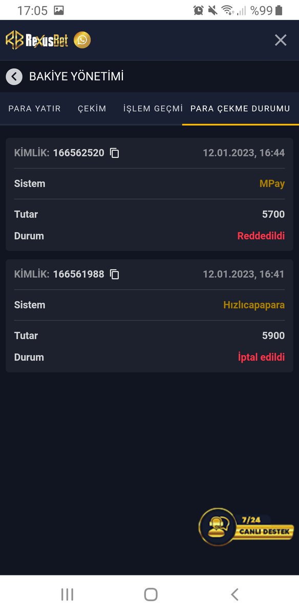Bsikayet2023's tweet photo. Üyelerimiz @RexusbetSocial #RexusBet denen siteye maalesef yatırım yapıyor.
Üyelerin kasaları 5900 tl 15K oluyor
Üyeler çekim verdiğinde çekimler reddediliyor hesaplarda sorun yoktur altyapı kaynaklı bir sorun var diyorlar. 
5K-15K paraları ödeyemiyorsanız yapmayın bu işi!
#Bahis https://t.co/mMvEO3CdmQ