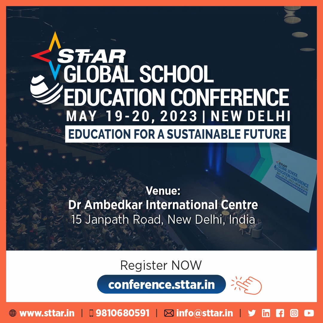 The biggest educational conference of 2023 is here!

STTAR presents the Global School Education Conference from 19th-20th May, 2023.  

#STTAR #GlobalConference #SttarGlobalConference #Conference2023 #Education #School #Global #Connect