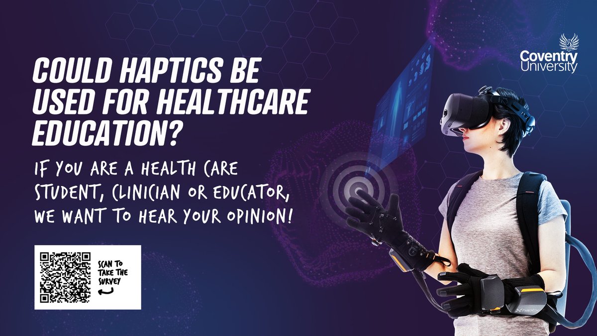Prof Shea Palmer (@profsheapalmer) on Twitter photo New survey exploring the potential of extended reality haptics for healthcare education... coventry.onlinesurveys.ac.uk/extended-reali…
<a href="/CovUniSim/">CovUni Simulation</a>
<a href="/CoventryUniNews/">Coventry Uni News</a>
<a href="/covstudents/">Coventry Uni</a>
<a href="/UHCWPDTeam/">UHCW PracticeDevelopmentTeam</a>
<a href="/UHCW_RandD/">R&D at UHCW</a>
<a href="/nhsuhcw/">UHCW NHS Trust</a>
<a href="/AHPS_UHCW/">UHCW_AHPS 💙</a> New survey exploring the potential of extended reality haptics for healthcare education... coventry.onlinesurveys.ac.uk/extended-reali…
<a href="/CovUniSim/">CovUni Simulation</a>
<a href="/CoventryUniNews/">Coventry Uni News</a>
<a href="/covstudents/">Coventry Uni</a>
<a href="/UHCWPDTeam/">UHCW PracticeDevelopmentTeam</a>
<a href="/UHCW_RandD/">R&D at UHCW</a>
<a href="/nhsuhcw/">UHCW NHS Trust</a>
<a href="/AHPS_UHCW/">UHCW_AHPS 💙</a>