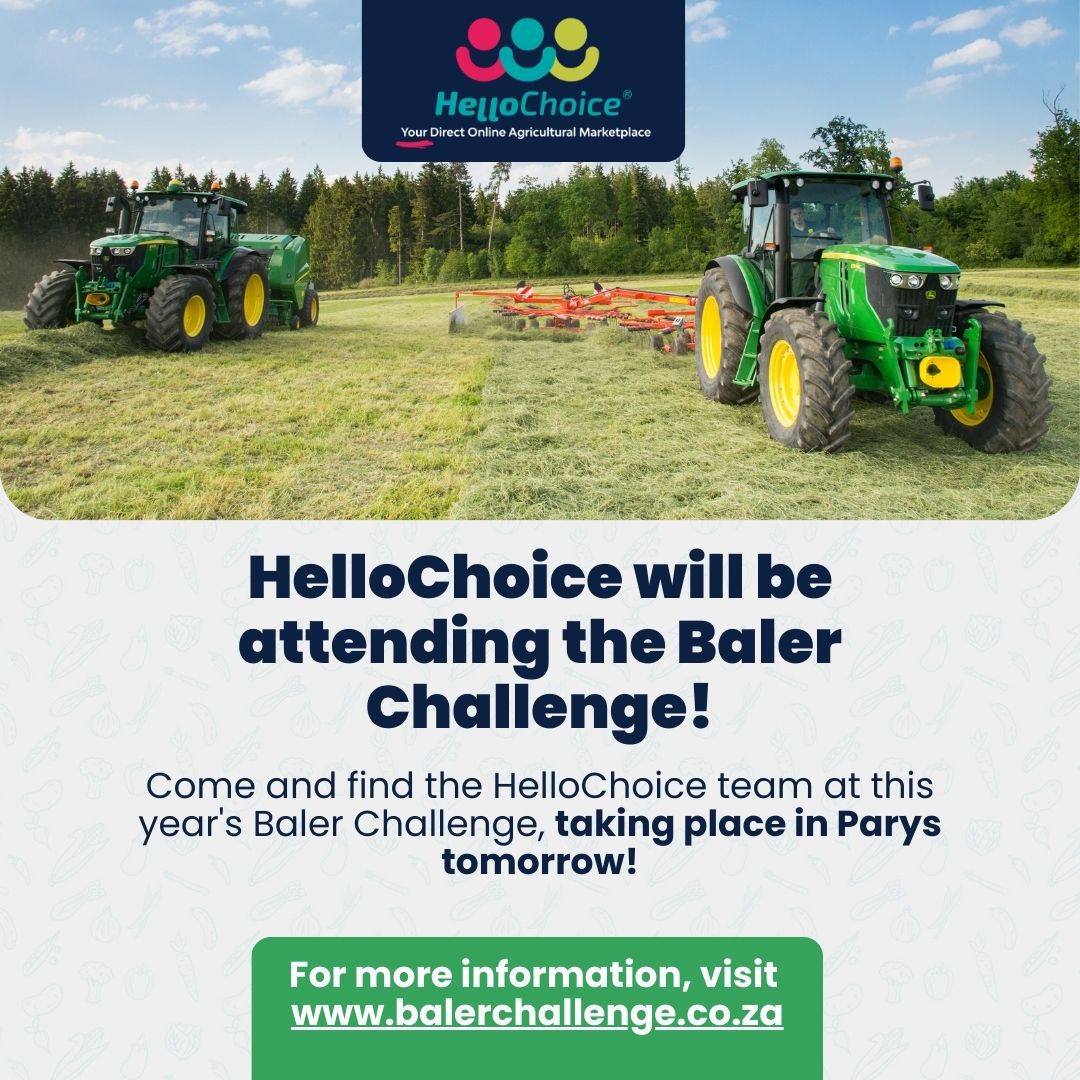 A few of the HelloChoice team members are on their way to attend this year's Baler Challenge!

It's all taking place in Parys tomorrow, so if you are there come and say hi.

For more info on the Baler Challenge, visit balerchallenge.co.za 

#hellochoice #balerchallenge