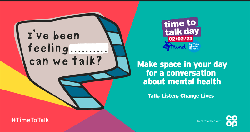 RHC_Wellbeing's tweet photo. It's Time To Talk Day on 2nd Feb. Your Wellbeing Team are always here to offer support and a safe place to talk. Come to Wellbeing and say hello, or email wellbeingteam@reaseheath.ac.uk. https://t.co/ujsey410kh