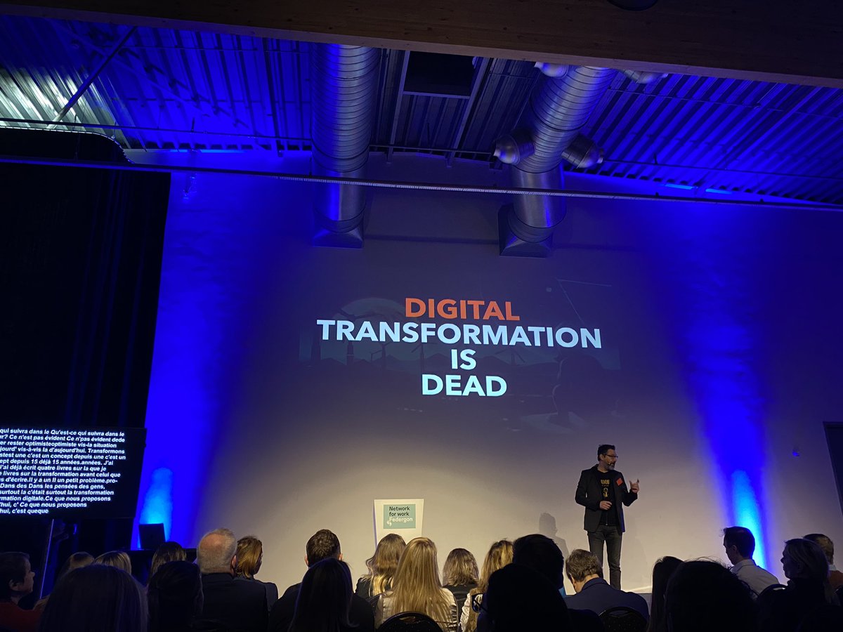 DDucheyne's tweet photo. Digital #transformation is dead. Long live impact transformation. @JoCaudron at the @Federgon conference. That’s what I believe too. It’s not only about digital drivers of change. @OtolithC @HrProBe @the_EAPM https://t.co/kYJB95v30A