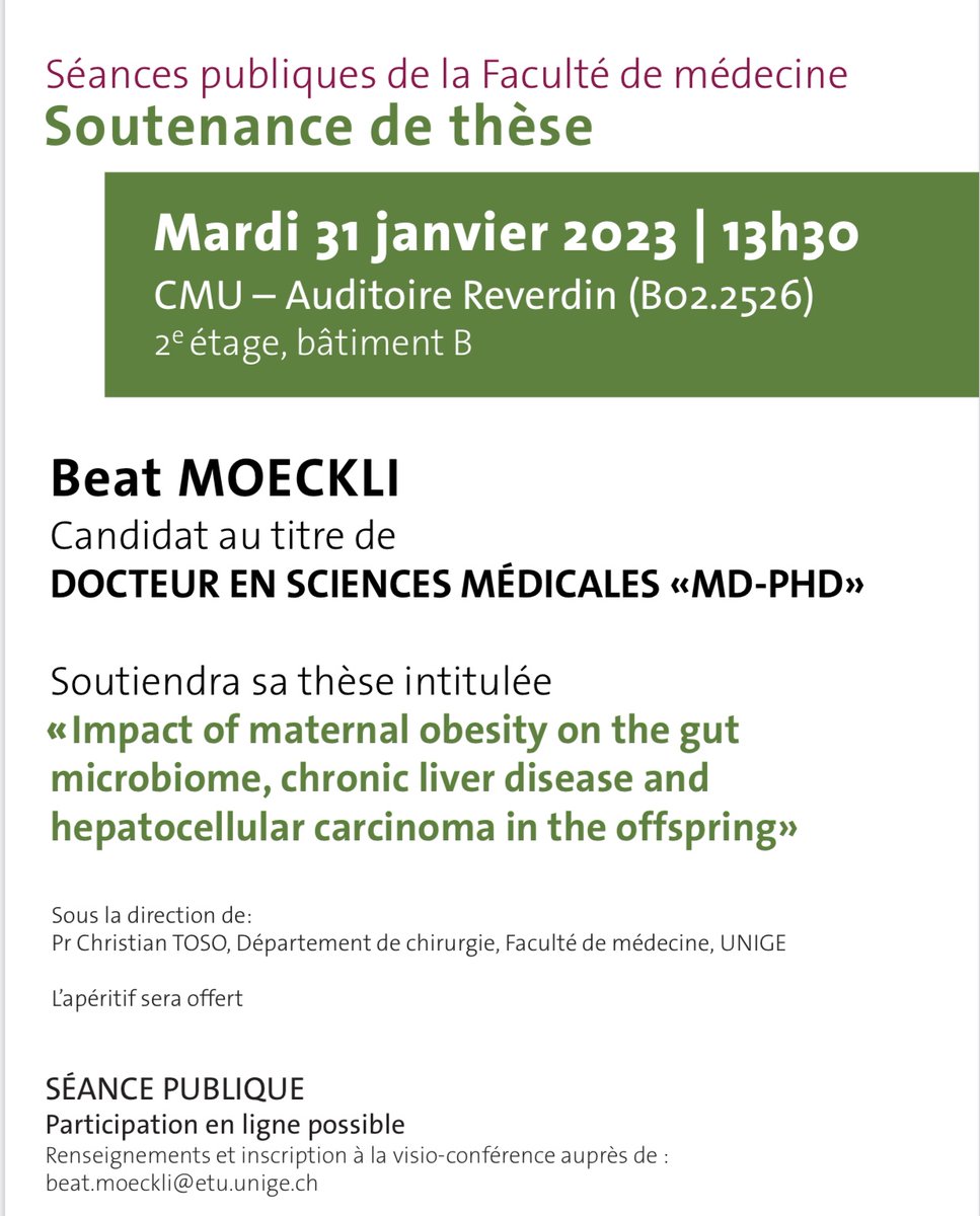 Tout notre soutien à notre collègue Beat Moeckli qui soutiendra sa thèse PhD cet après-midi 👏👏👏