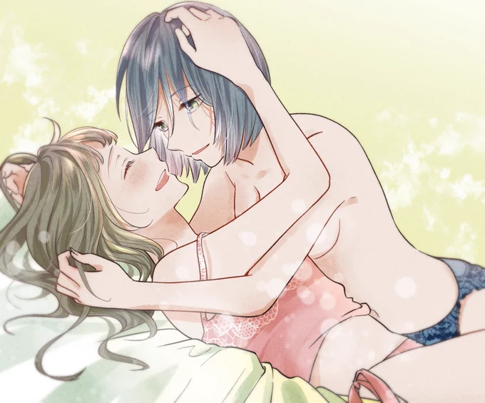 「なに笑ってんの～?」「そっちこそ」 #創作百合 