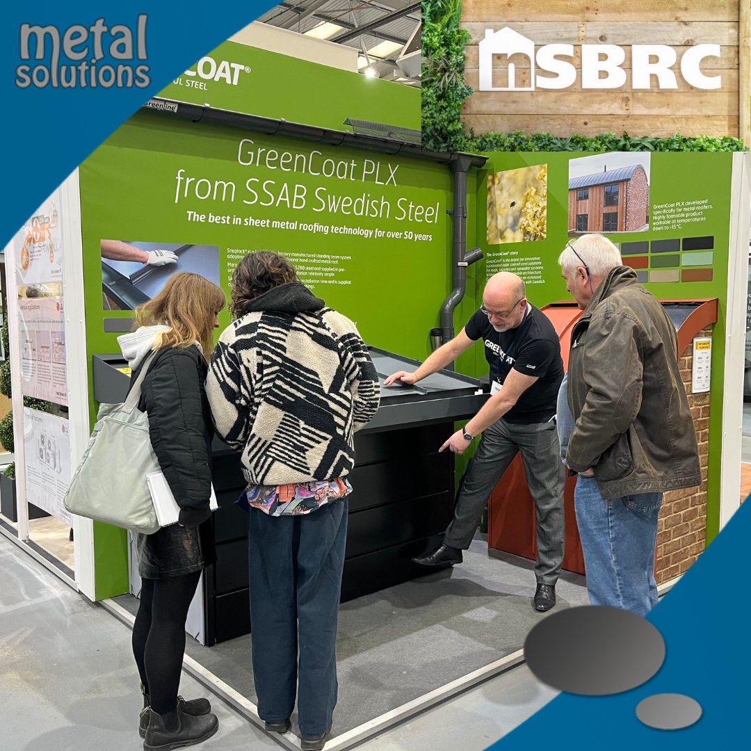 metal_solutions's tweet photo. Metal Solutions Ltd in Partnership with GreenCoat® were on the stand with a steady flow of interest in GreenCoat PLX from both current &amp; future clients, developers and architects at the National Self Build &amp; Renovation Show.
Several exciting projects to follow. 
#permanentexpo https://t.co/yX6J7fHZNL
