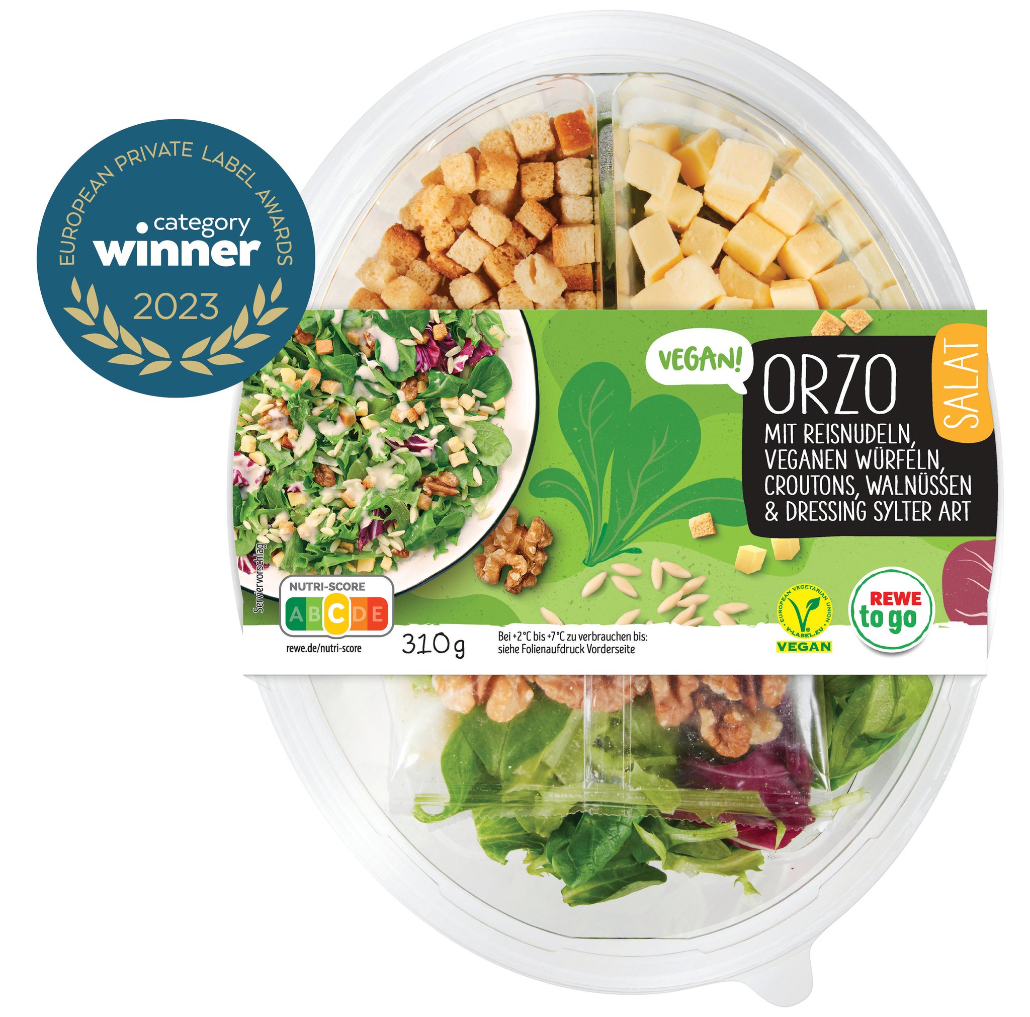 To Label Read more: Vegan Magazine X: to Salatschale! winner and Supermarket 2023 Awards REWE Private Orzo for of Vegetarian its Vegan on the Go the in @rewe_group, \