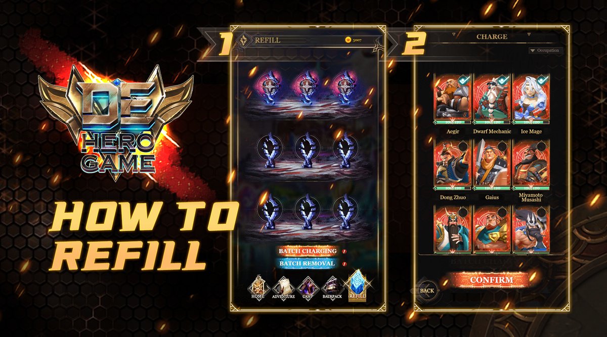 DeHero_official's tweet photo. 🔋To restore your hero’s energy value, DeHeroGame will have a ⚡️Charging Station⚡️ in place

🔌Each time a dungeon chapter is cleared, you can get an additional charging slot!🤩
#P2E #NFT https://t.co/lIQzCsXV7e