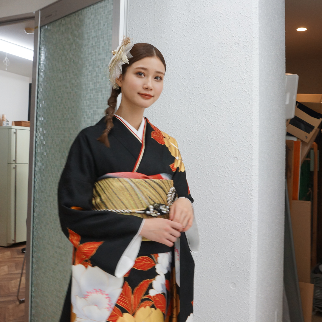 A4等級以上 【S880】着物 訪問着・付下 袷 正絹 丹後ちりめん 椿 藍白