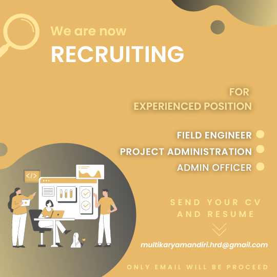 Open Recruitment penempatan di Area Jawa Barat. Kami membuka lowongan pekerjaan untuk posisi berikut : Admin Officer, Admin Proyek, Pengawas Lapangan, Estimator Proyek
 
#infolowongankerja #infoloker #lokerbdg #lokerbandung #lokerproyek #teknik #lowongankerjateknik #lowongankerja