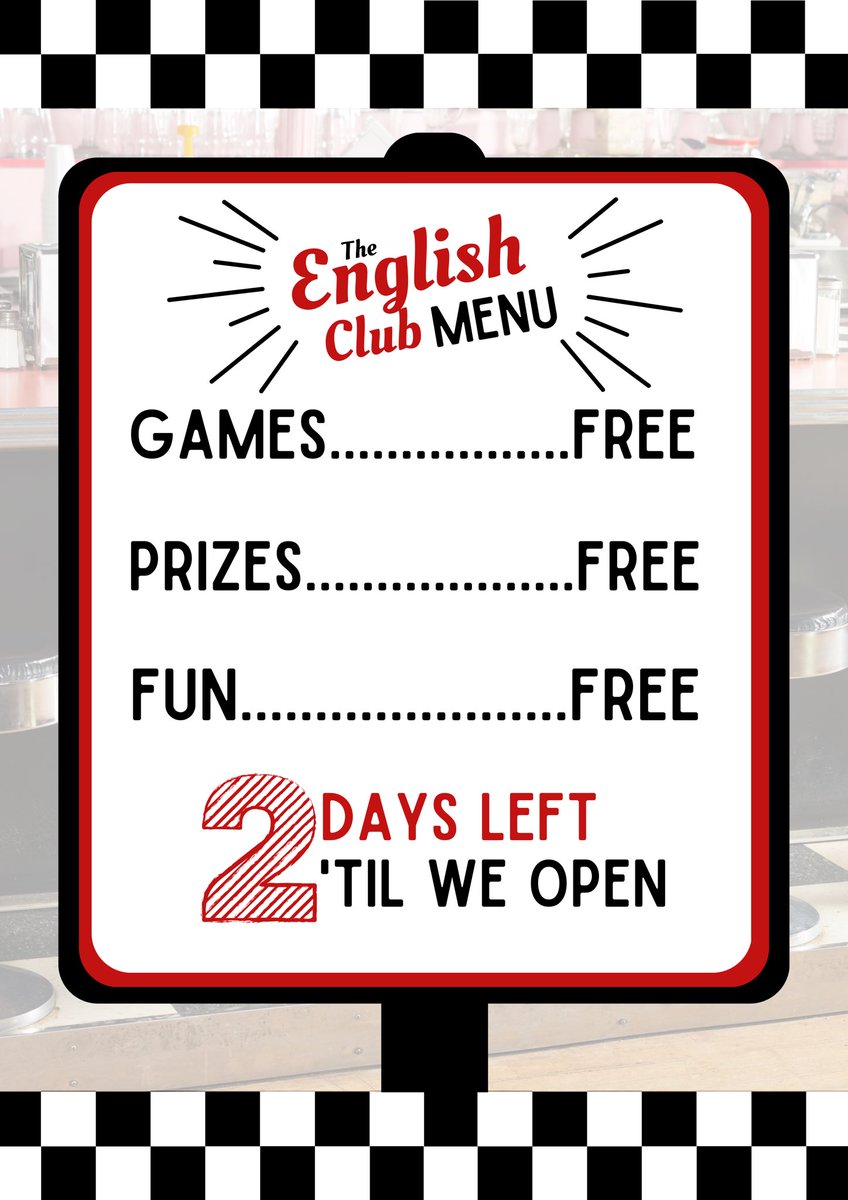 EnglishClubMSHS's tweet photo. Games 🕹️? Prizes 💎? Fun 🎊?

We've got those and more on our menu here at The English Club Diner!✨

2 days left and you can finally experience what we have to offer! 🆒

#Ma22loyNaClubFair2023 https://t.co/XrJpPCKlxp