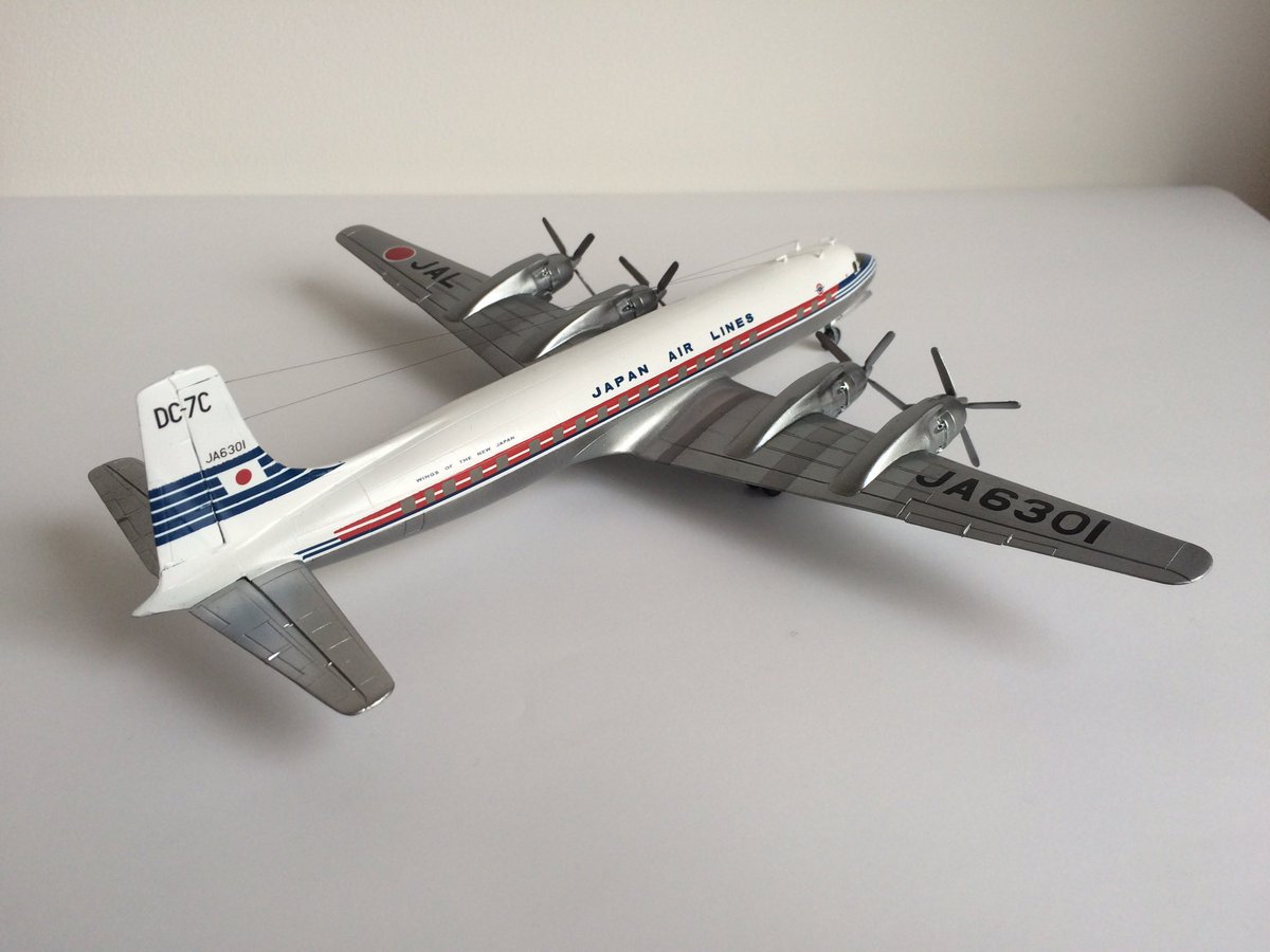 446747's tweet photo. 過去作です…
なかなかチャレンジングなキットでした…
1/144スケール　DC-7C
#JAL旅客機プラモコレクション 
#旅客機プラモ https://t.co/irU0HD7x0P