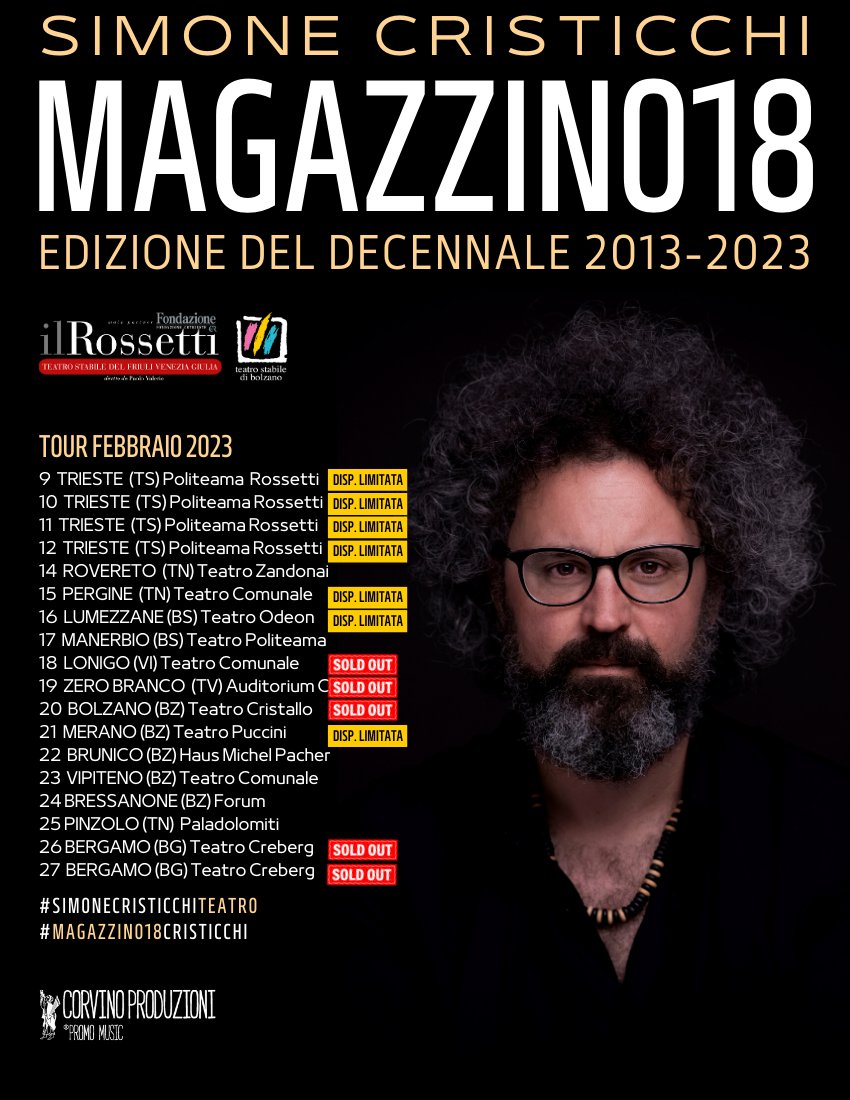 #MAGAZZINO18 edizione del decennale #simonecristicchi regia Antonio Calenda. 

BIGLIETTI &amp; INFO simonecristicchi.it/eventi