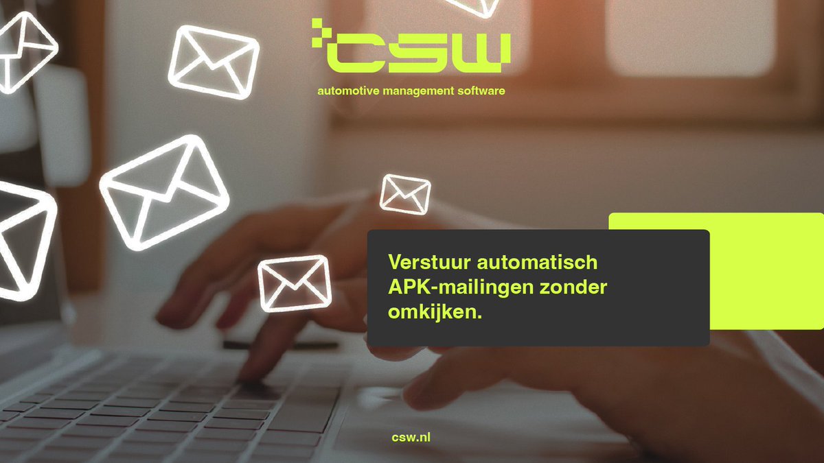 CSWSoftware's tweet image. Laat het werk je uit handen nemen en laat de software automatisch APK-mailingen versturen (ook per post). En door de koppeling met het RDW zijn de APK-datums altijd up-to-date. csw.nl