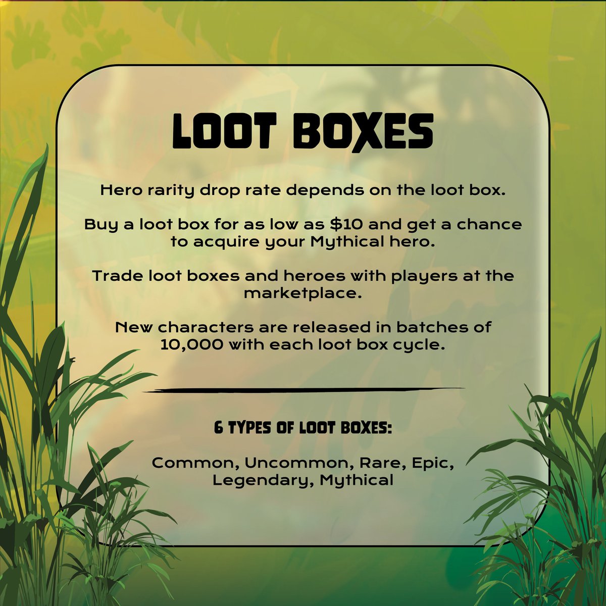 GM! 👋👋👋

Did you know Wild Rush will have loot boxes of various rarities? 🎁

Read more about them down below... 🚀🚀

#NFTGames #NFTs #BlockchainGaming #WinToEarn #Gaming #Web3 #WildRush #blockchain