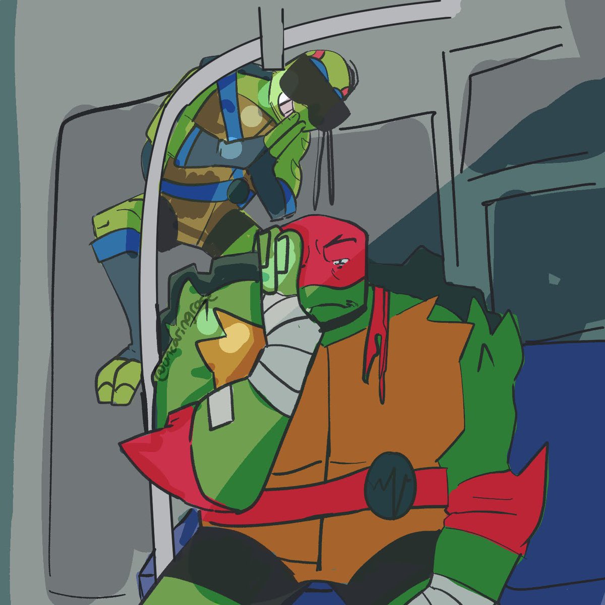 UncaringRose77's tweet photo. Menace to society goes on wacky adventure at 12am with tired brother instead of therapy, more at 8 #RiseoftheTMNT #fanart #myart #rtmnt #digitalart #rtmntfanart #lmao https://t.co/EgdXTjpL2N