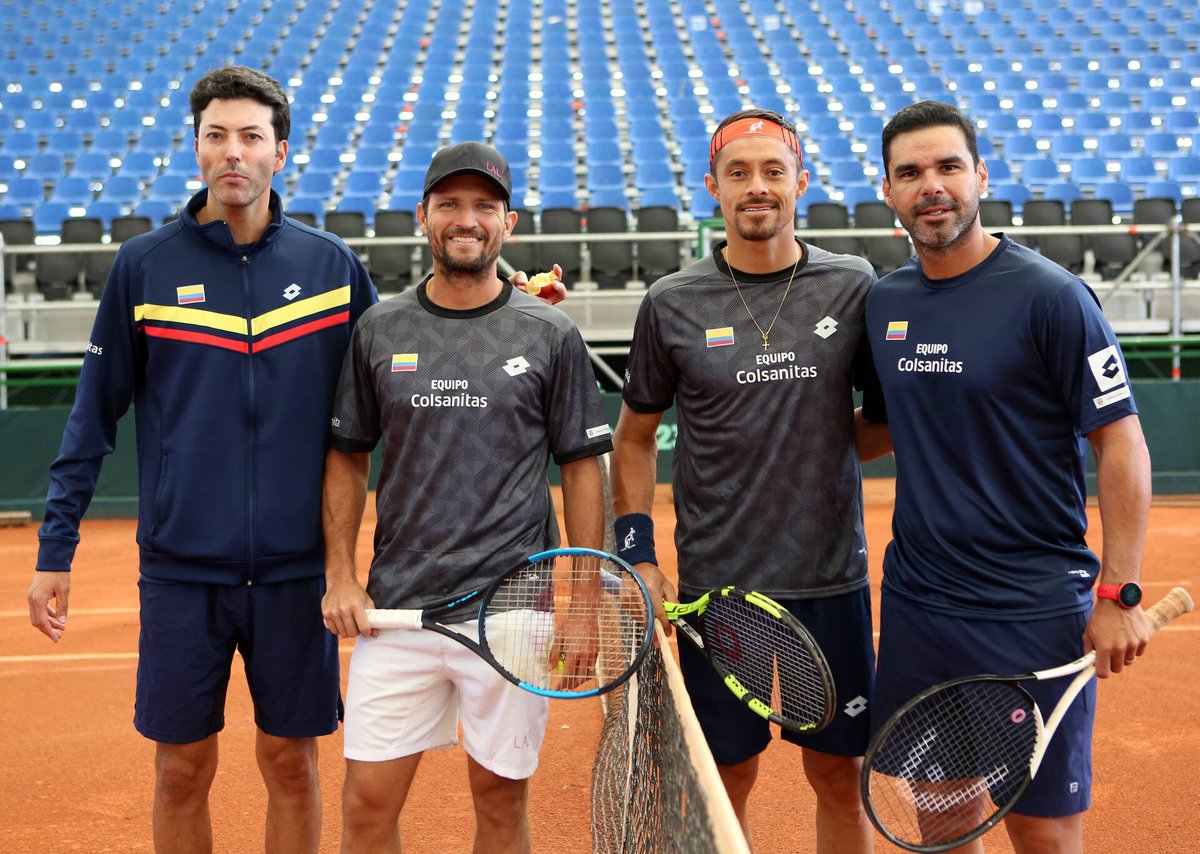 Preparations underway for @fedecoltenis 🇨🇴🔥

#DavisCup #byRakuten