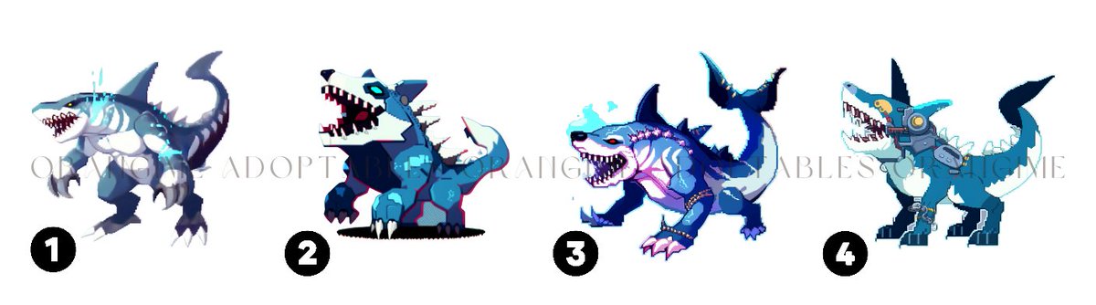 orangimee's tweet photo. 🦈 [OPEN] Shark Monster Dog Adoptables Batch 🦈

Set Price : 8 $ / each

#adoptable #adoptables #adoptablesopen  #adoptablebatch #setpriceadoptables #pixelart #adoptbot #shark #monsteradoptables #dog https://t.co/yT1btHsvpe