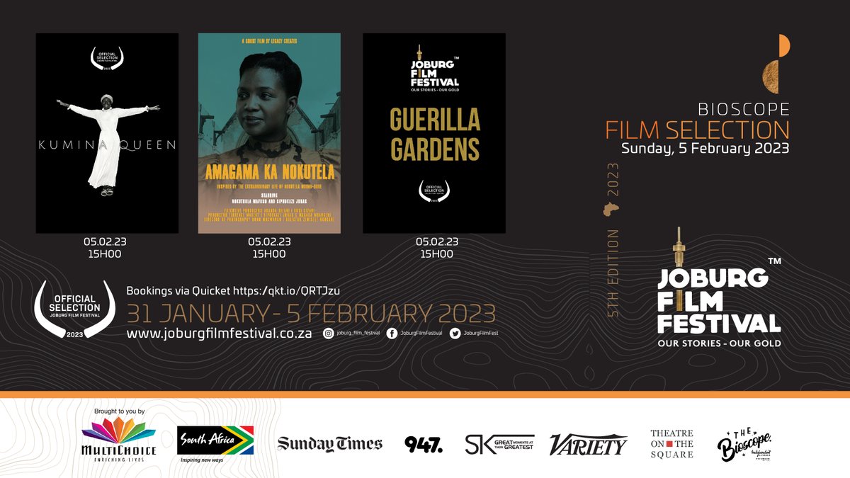 From today, we're showcasing some of the greatest African stories of all time at The 2023 #JoburgFilmFestival

We have so much planned for you, including music performances, food, storytellers, and of course, over 60 films! 

Check out this Bioscope selection of films.

#JFF2023
