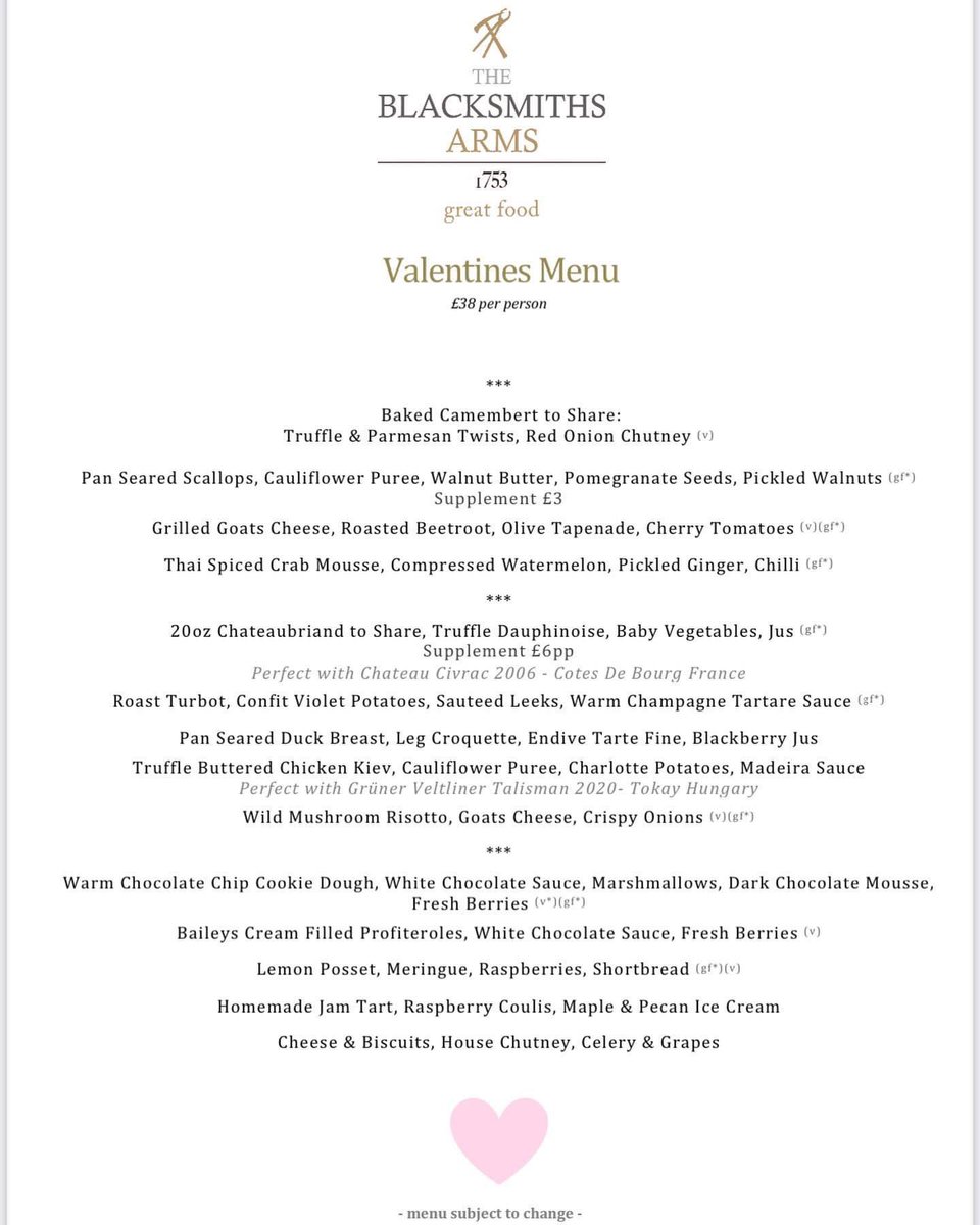 BarrowuSoarVill's tweet image. Valentine’s Day is fast approaching so here are the available menus for the village pubs all together for you to take a look and BOOK (don’t just turn up!) 
The choice on our doorstep is wide and covers your needs plus they’re local enough to walk to, if you can #spendlocal