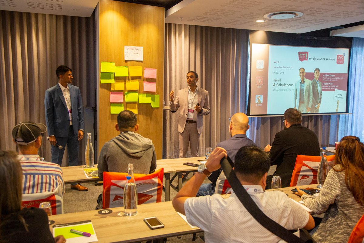 IELAWORLD's tweet image. During #IELAWS23 Ujjwal Gupta with BIG Logistics India &amp;amp; Rajath Naik with R.E. Rogers India, both members of the Education &amp;amp; Training WG, presented the session about the #exhibitionlogistics Tariffs &amp;amp; Calculations
#tariffs #customs #clearance #inbound #logistics #freightforwarder
