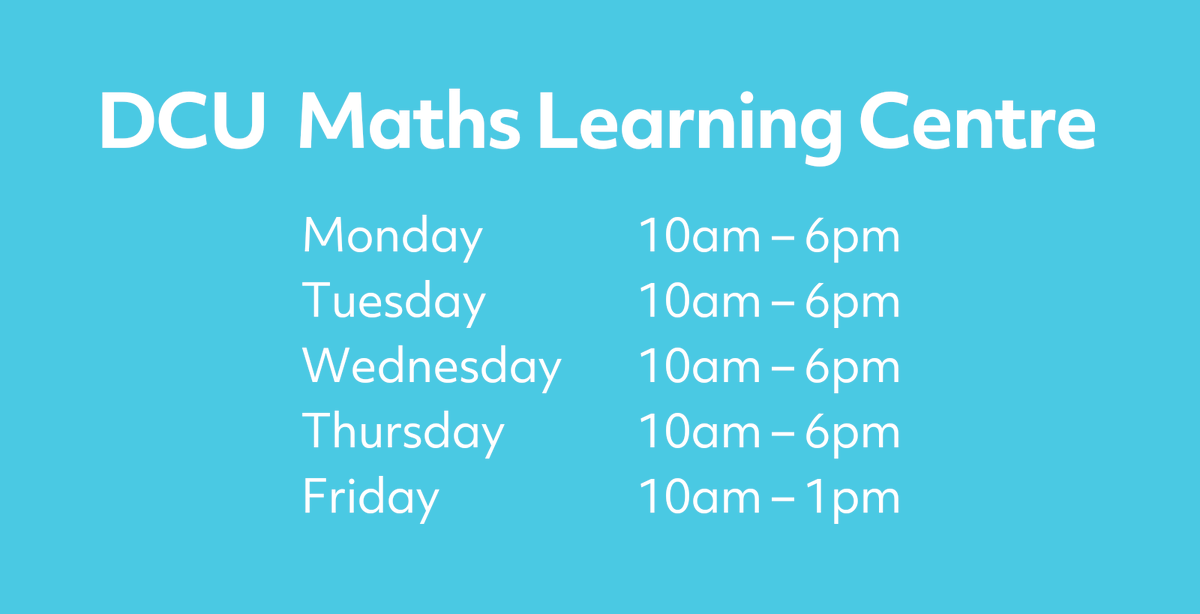 We're back to our full-time schedule! Drop in whenever suits to get some help with your maths modules.