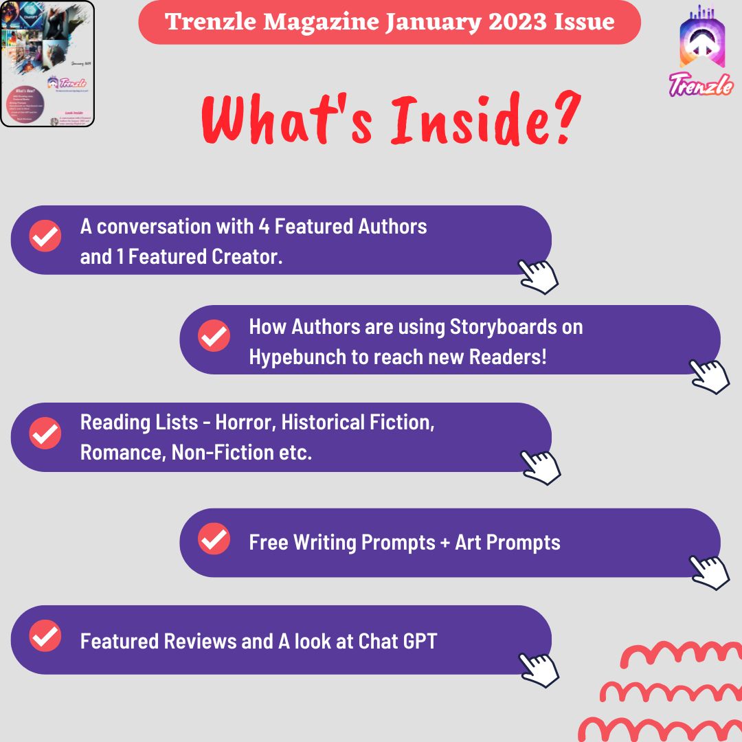 TheTrenzle's tweet photo. 2023 has started on a high note, introducing us to some great #authors & #creators around the globe. To our #onlinemag readers and subscribers around the world, Trenzle Digital Magazine's January 2023 Issue is OUT! ❤ https://t.co/PIpoVhxVOz #writerslift #AuthorsOfTwitter https://t.co/DWgRgI4d1X