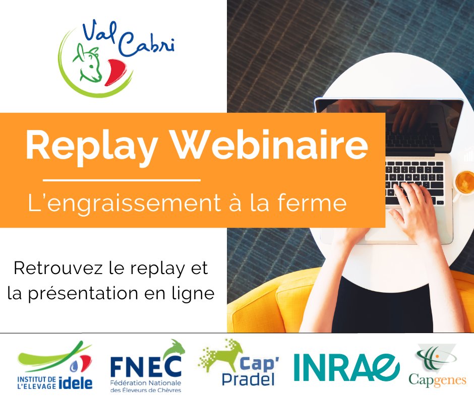 InstitutElevage's tweet photo. Replay Webinaire 💻 | #ValCabri 🐐
✅ #Engraissement des #chevreaux à la ferme
Retrouvez le replay de ce webinaire
👉 Attentes
👉 Motivations
👉 Freins
📌 Découvrez les résultats des réunions participatives avec les éleveurs 👍
🎞 A visionner par ici -> https://t.co/UhAapMmEBo https://t.co/iyIteimljW