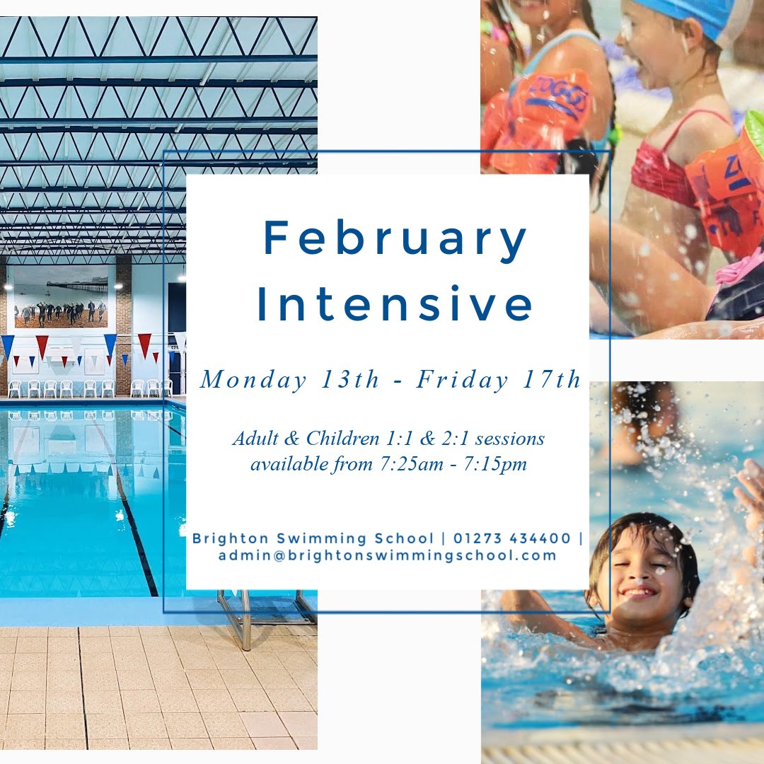 BrightonSwimSch's tweet photo. 🏊🏼‍♀️ SPACES STILL AVAILABLE IN OUR FEBRUARY INTENSIVE 🏊🏼‍♀️

Monday 13th - Friday 17th February 2023

1:1 &amp; 2:1 lessons available throughout the above dates at various different times for both children and adults. 

📲💦 https://t.co/1dfxq2QXEe