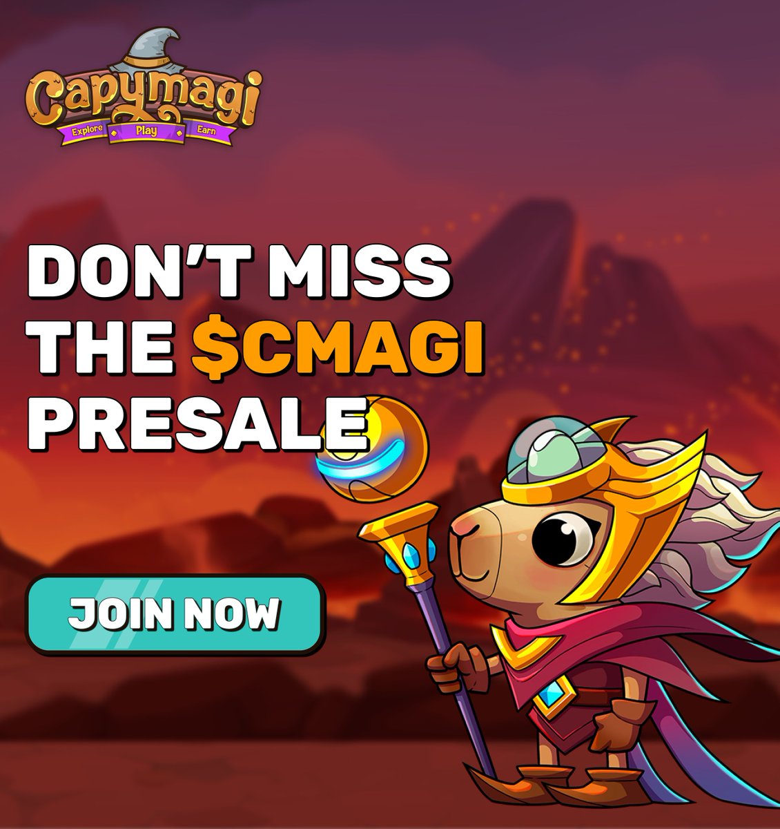 CapyMagi's tweet photo. 1โฃ Only 1 day before $CMAGI Presale
๐ Be A Part of the WEB3 Gaming Revolution:
JOIN $CMAGI PRESALE
๐ช Buy a $CMAGI at the lowest price on Beta Sale, tokens are limited
๐ $CMAGI presale here:
https://t.co/5OPaZEdJXe
#CapyMagi #presale #crypto https://t.co/0umLJLinEe